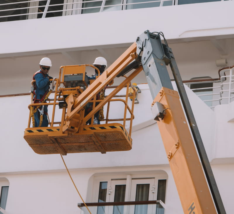 Aerial lift with fall arrest