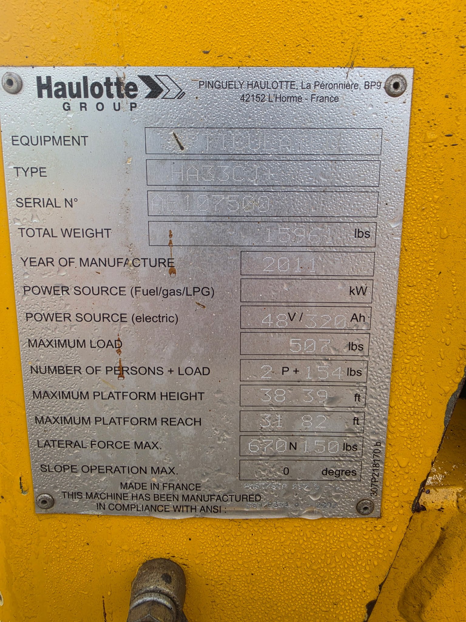 2011 Haulotte HA32CJ+ Articulating Boom-10